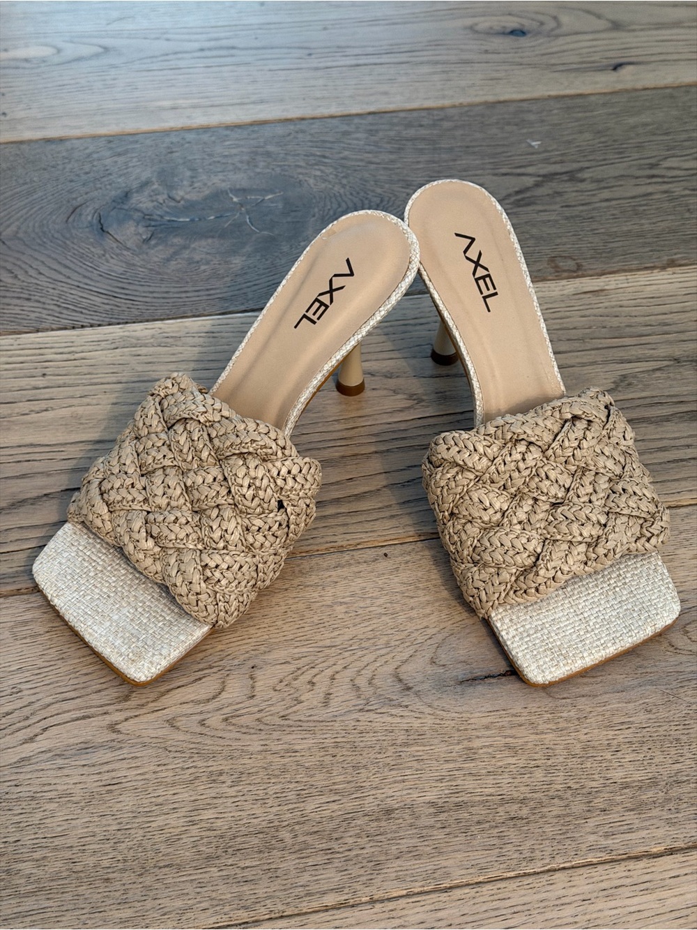 Axel Beige Braided Slide Heel - Women's Fashion Sandals - Size 6